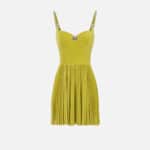 Velvet pleated mini-dress